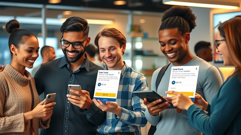 lead generation landing page engaging diverse customers on digital devices