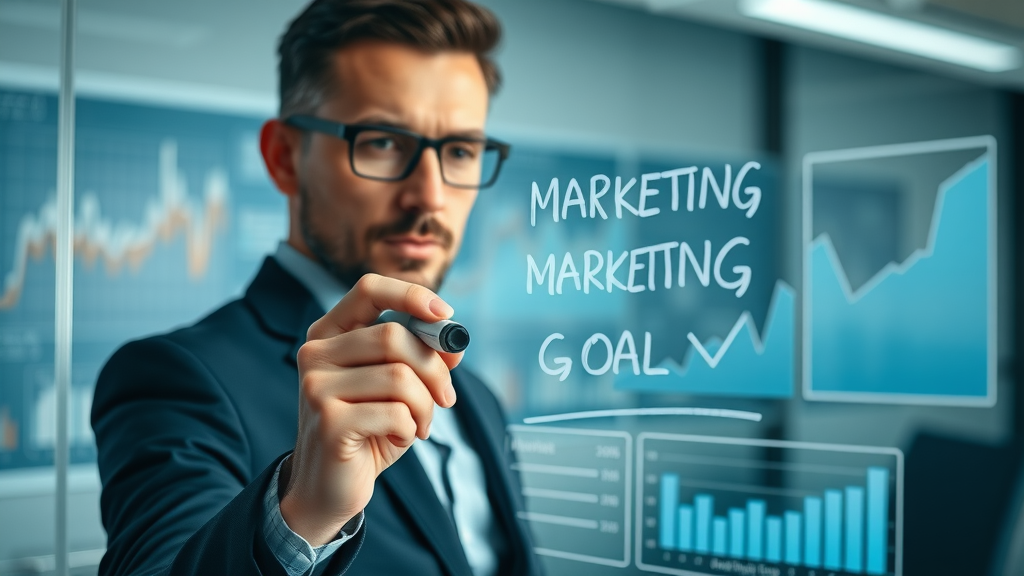 marketing strategy expert developing effective marketing plans on a transparent board