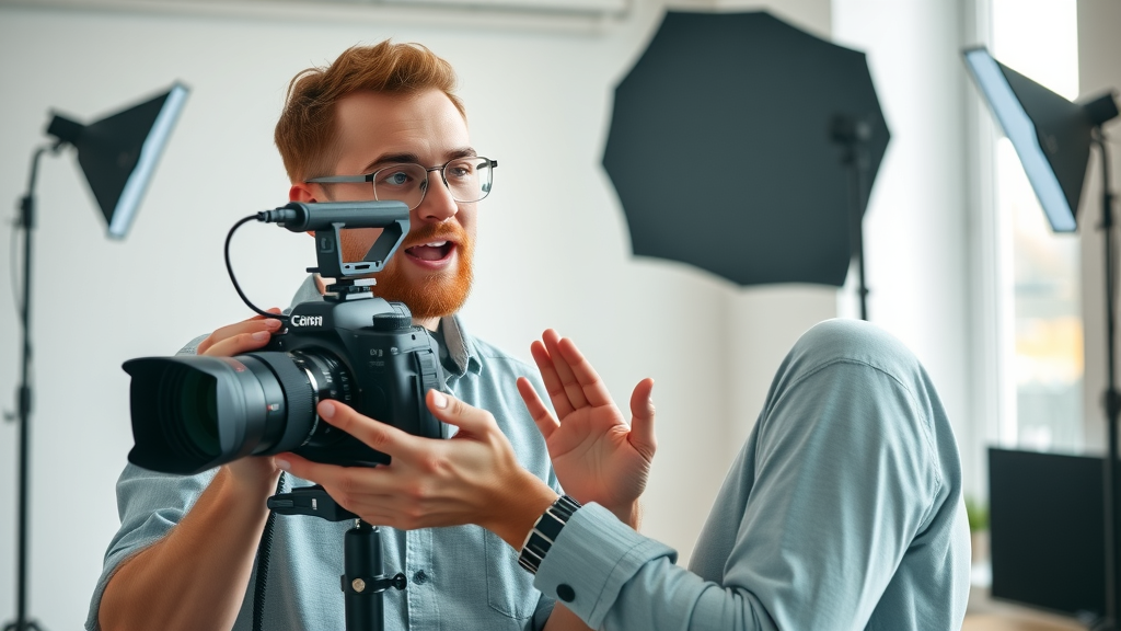 content marketing strategist filming educational video content to engage target audience