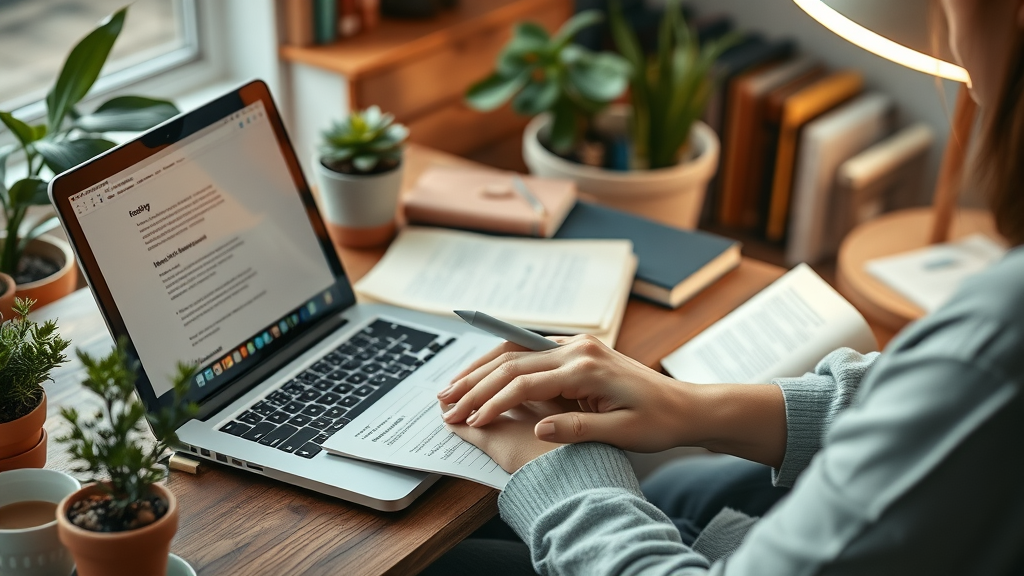 professional blogger drafting content for small business, blog posts in marketing