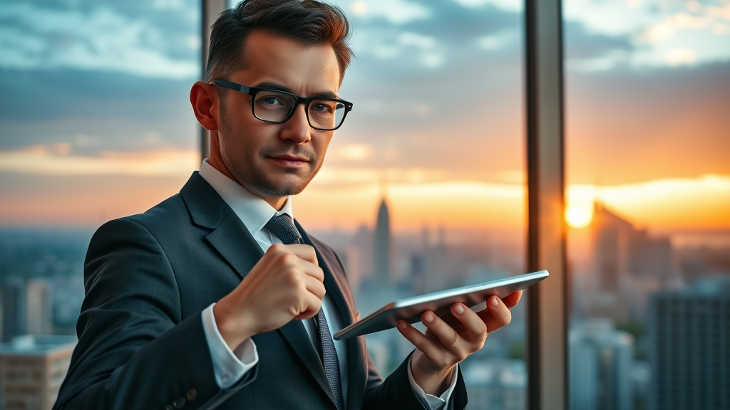 determined entrepreneur launching marketing techniques that drive sales from digital device